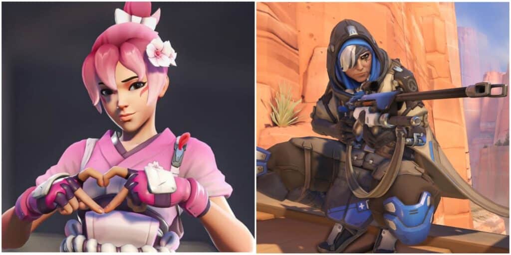 Two Overwatch characters: Ana and Kiriko