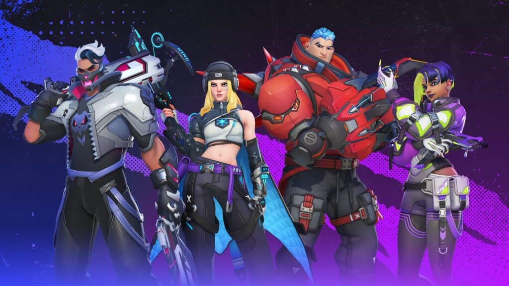 Overwatch 2 Season 18 Neo Streetwear collection featuring Reaper, Freja, Hazard and Sombra