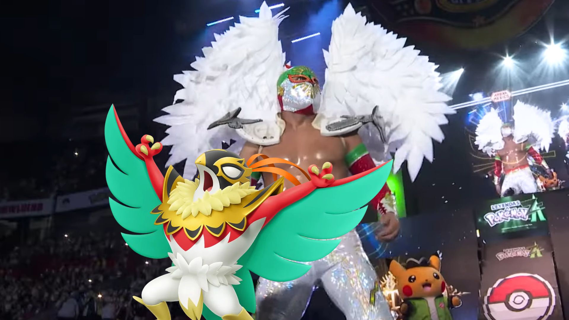 Mistico and Machamp go head to head in a Pokémon-themed lucha libre extravaganza